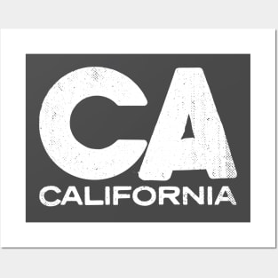 CA California State Vintage Typography Posters and Art